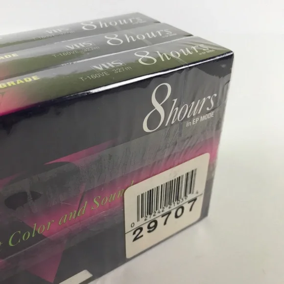 Sealed Sony T-160VE Premium Grade Blank VHS Tapes Made in USA 8 Hour Lot of 3 - Picture 12 of 14